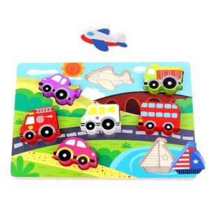 Tooky Toy Wooden Transport Chunky Puzzle