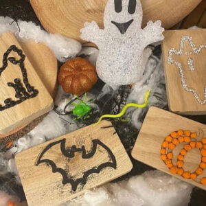 Halloween set of 4 Oak Sensory Boards
