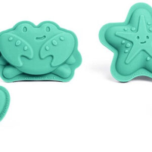 Bigjigs Silicone Character Sand Moulds Eggshell Green