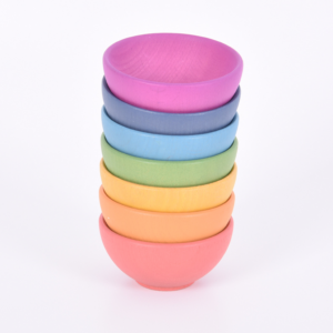 Tickit Loose Parts Rainbow Wooden Bowls