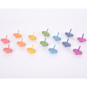 Tickit Loose Parts Rainbow Wooden Spinning Tops Single & Sets