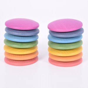 Tickit Loose Parts Rainbow Wooden Discs Single & Sets