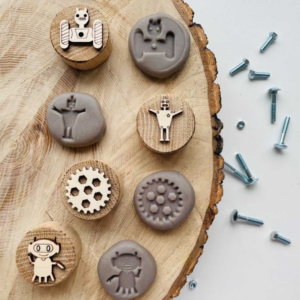 Curiosity Corner Oak Stamps - Robots