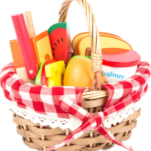 Small Foot Picnic Basket with Cuttable Fruits