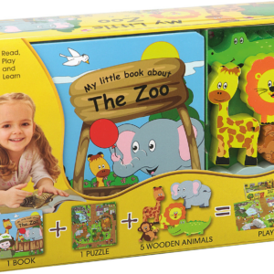 My Little Village: Zoo (Book, Wooden Toys & 16-piece Puzzle)