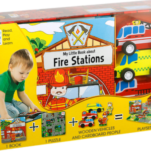 My Little Village Fire Station (Book, Wooden Toys & 16-piece Puzzle)
