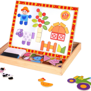 Tooky Toy Wooden Magnetic Double Sided Farm Activity Board