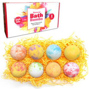 Zimpli Gifts Natural Round Bath Bomb Gift Set - 8 Pack