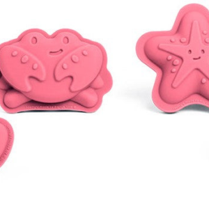 Bigjigs Silicone Character Sand Moulds Coral Pink