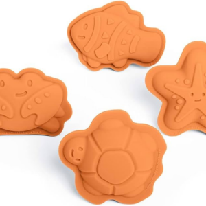 Bigjigs Silicone Character Sand Moulds Apricot Orange