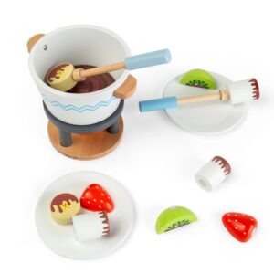 Bigjigs Chocolate Pot For Two - Kids Wooden Play Food Set, Kitchen Playsets