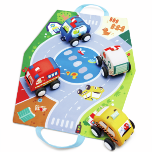 Hape Pull-Back Plush Car Set