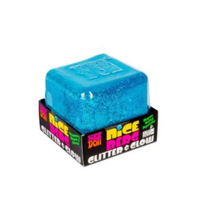 NeeDoh Niceberg Glitter & Glow Super Solid Squish Large Cube Fidget Toy